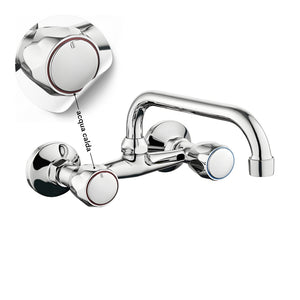 Rubinetto a muro up canna alta in ottone cucina con erogazione orientabile *** confezione 1