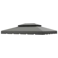 Tenda di Ricambio per Gazebo, Telone di Sostituzione per Tenda da Giardino, in Poliestere, 4 x 3 m, Grigio Chiaro