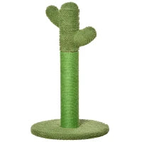 Albero Tiragraffi per Gatti a Forma di Cactus con Corde in Sisal, 40x40x65 cm, Verde