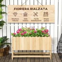 Fioriera da Esterno Verticale in Legno con Foro di Drenaggio e Rivestimento Interno, 86x30x50 cm