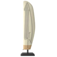 Copertura per Ombrellone 3x3 m Impermeabile, Custodia Copri Ombrellone a Sbalzo con Cerniera e Laccio, Beige