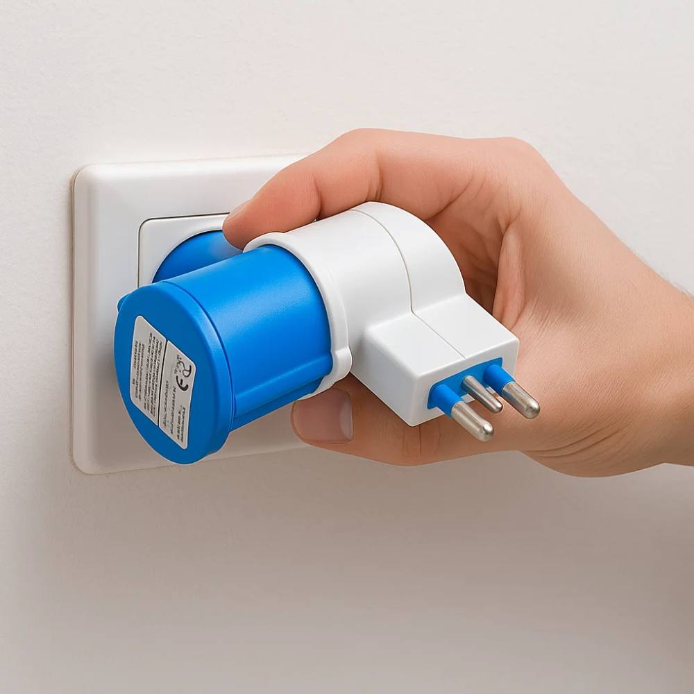 Ecova 20552 adattatore industriale con spina italiana 16a presa cee 2p+t
