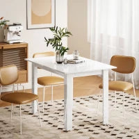 Tavolo da Pranzo allungabile in MDF per 4-6 Persone, 120-160 x 70 cm, Bianco Lucido