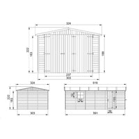 Garage in legno naturale A222x616x324 cm/18 m2 - TIMBELA M102