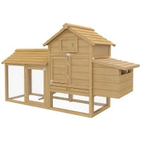 Pollaio Prefabbricato in Legno per 2 Galline con Recinzione e Nido per Cova, 150.5x54x87cm