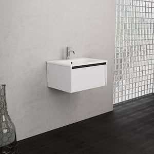Inda - Mobile bagno L.60 con lavabo opaco / Bianco opaco 1 cassetto - Smeraldo