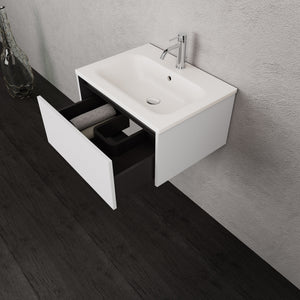 Inda - Mobile bagno L.60 con lavabo opaco / Bianco opaco 1 cassetto - Smeraldo