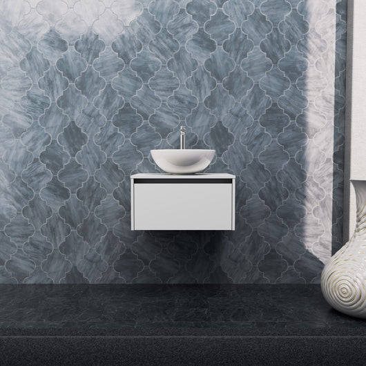 Inda - Mobile bagno L.60 con lavabo in appoggio / Bianco opaco 1 cassetto - Smeraldo