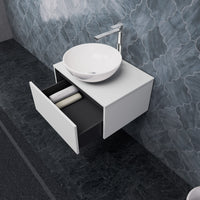 Inda - Mobile bagno L.60 con lavabo in appoggio / Bianco opaco 1 cassetto - Smeraldo