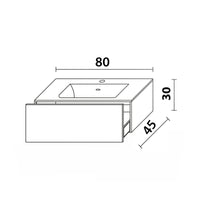 Inda - Mobile bagno L.80 con lavabo lucido / Bianco lucido 1 cassetto - Smeraldo