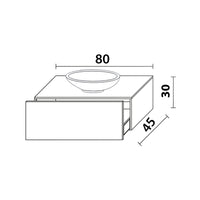 Inda - Mobile bagno L.80 con lavabo in appoggio / Bianco opaco 1 cassetto - Smeraldo