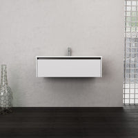 Inda - Mobile bagno L.100 con lavabo opaco / Bianco opaco 1 cassetto - Smeraldo