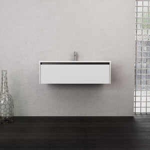 Inda - Mobile bagno L.100 con lavabo opaco / Bianco opaco 1 cassetto - Smeraldo