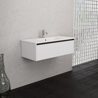 Inda - Mobile bagno L.100 con lavabo opaco / Bianco opaco 1 cassetto - Smeraldo