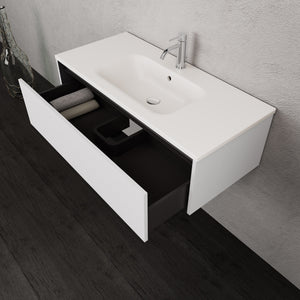 Inda - Mobile bagno L.100 con lavabo opaco / Bianco opaco 1 cassetto - Smeraldo