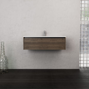 Inda - Mobile bagno L.100 con lavabo opaco / Rovere castano 1 cassetto - Smeraldo