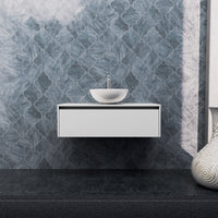 Inda - Mobile bagno L.100 con lavabo in appoggio / Bianco opaco 1 cassetto - Smeraldo