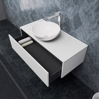 Inda - Mobile bagno L.100 con lavabo in appoggio / Bianco opaco 1 cassetto - Smeraldo