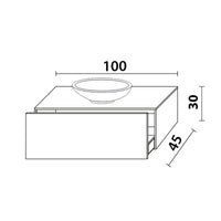 Inda - Mobile bagno L.100 con lavabo in appoggio / Nero opaco 1 cassetto - Smeraldo