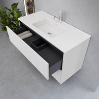 Inda - Mobile bagno L.100 con lavabo lucido / Bianco opaco 2 cassetti - Smeraldo