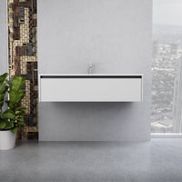 Inda - Mobile bagno L.120 con lavabo lucido / Bianco lucido 1 cassetto - Smeraldo