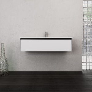 Inda - Mobile bagno L.120 con lavabo opaco / Bianco opaco 1 cassetto - Smeraldo