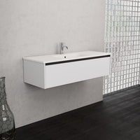 Inda - Mobile bagno L.120 con lavabo opaco / Bianco opaco 1 cassetto - Smeraldo
