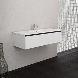 Inda - Mobile bagno L.120 con lavabo opaco / Bianco opaco 1 cassetto - Smeraldo