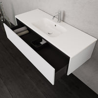 Inda - Mobile bagno L.120 con lavabo opaco / Bianco opaco 1 cassetto - Smeraldo
