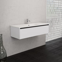 Inda - Mobile bagno L.120 con lavabo opaco / Bianco lucido 1 cassetto - Smeraldo