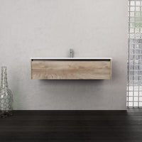 Inda - Mobile bagno L.120 con lavabo opaco / Rovere naturale 1 cassetto - Smeraldo