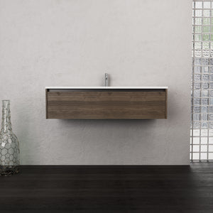 Inda - Mobile bagno L.120 con lavabo opaco / Rovere castano 1 cassetto - Smeraldo