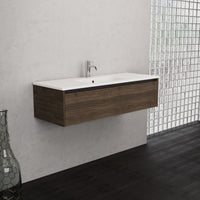 Inda - Mobile bagno L.120 con lavabo opaco / Rovere castano 1 cassetto - Smeraldo