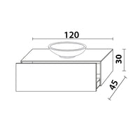 Inda - Mobile bagno L.120 con lavabo in appoggio / Nero opaco 1 cassetto - Smeraldo