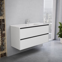 Inda - Mobile bagno L.120 con lavabo lucido / Bianco opaco 2 cassetti - Smeraldo