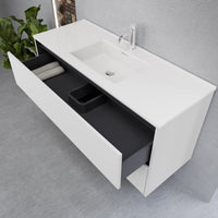 Inda - Mobile bagno L.120 con lavabo lucido / Bianco opaco 2 cassetti - Smeraldo
