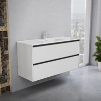 Inda - Mobile bagno L.120 con lavabo lucido / Bianco lucido 2 cassetti - Smeraldo