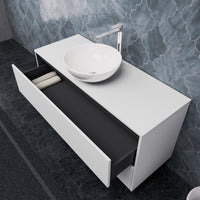 Inda - Mobile bagno L.120 con lavabo in appoggio / Bianco opaco 2 cassetti - Smeraldo