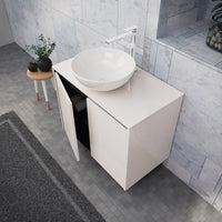 Inda - Mobile bagno L.80 con lavabo in appoggio / Bianco lucido 2 ante - Zaffiro
