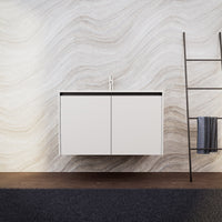 Inda - Mobile bagno L.100 con lavabo opaco / Bianco opaco 2 ante - Zaffiro