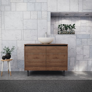 Inda - Mobile bagno L.100 con lavabo in appoggio / Rovere castano 2 ante - Zaffiro