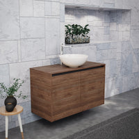 Inda - Mobile bagno L.100 con lavabo in appoggio / Rovere castano 2 ante - Zaffiro