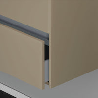 Inda - Mobile bagno 2 cassetti L.60 con lavabo specchio illuminato - Terra di luna opaco