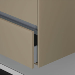 Inda - Mobile bagno 2 cassetti L.60 con lavabo specchio illuminato - Terra di luna opaco