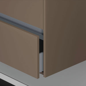 Inda - Mobile bagno 2 cassetti L.60 con lavabo specchio illuminato - Visone opaco