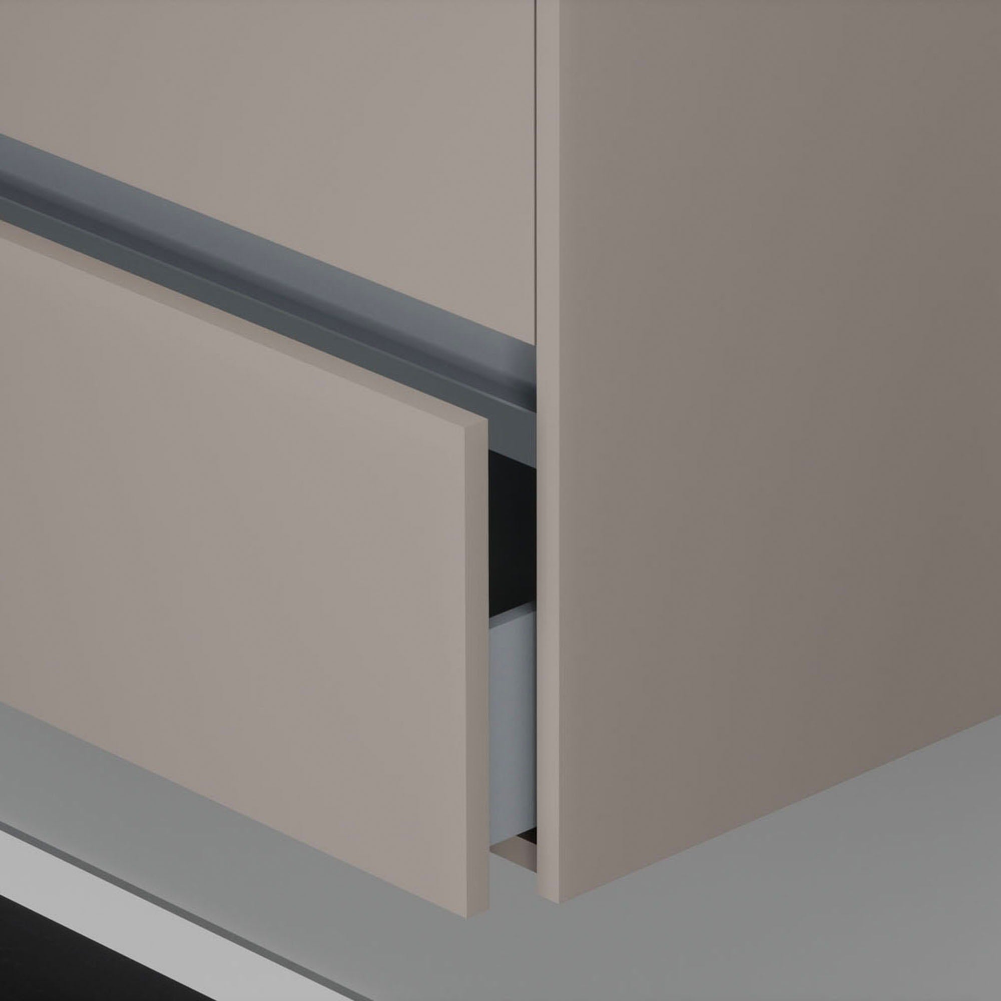 Inda - Mobile bagno 2 cassetti L.60 con lavabo specchio illuminato - Avorio opaco