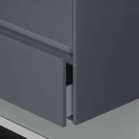 Inda - Mobile bagno 2 cassetti L.60 con lavabo specchio illuminato - Titanio opaco