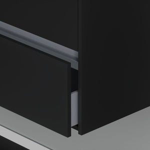 Inda - Mobile bagno 2 cassetti L.60 con lavabo specchio illuminato - Nero opaco