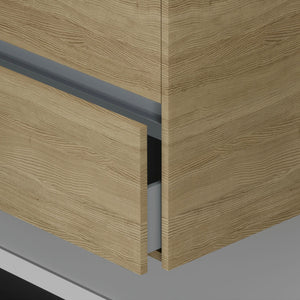 Inda - Mobile bagno 2 cassetti L.60 con lavabo specchio illuminato - Rovere naturale