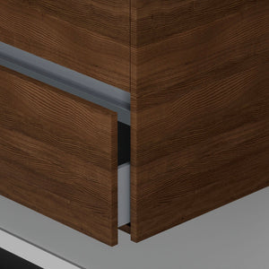 Inda - Mobile bagno 2 cassetti L.60 con lavabo specchio illuminato - Rovere castano